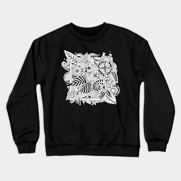 Zentangle floral square Crewneck Sweatshirt by ComPix